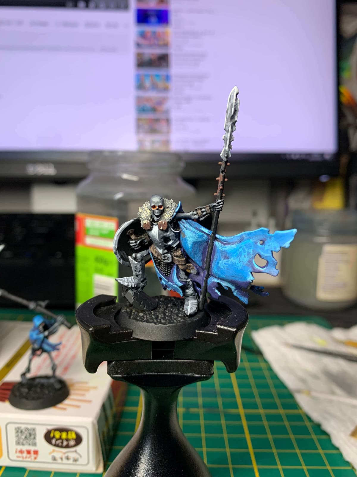 Skeletal warrior with a shield and a lance